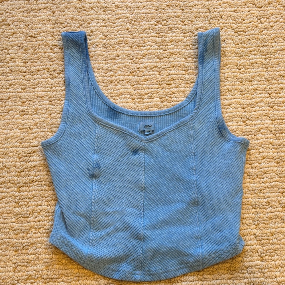 Aerie Blue Ribbed Tank Top